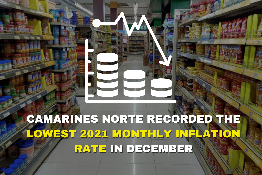 CAMARINES NORTE RECORDED THE LOWEST 2021 MONTHLY INFLATION RATE IN DECEMBER