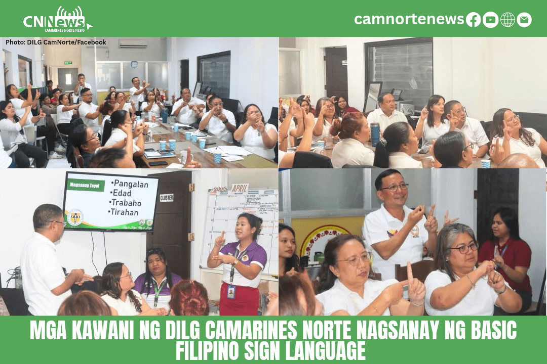 MGA KAWANI NG DILG CAMARINES NORTE NAGSANAY NG BASIC FILIPINO SIGN LANGUAGE