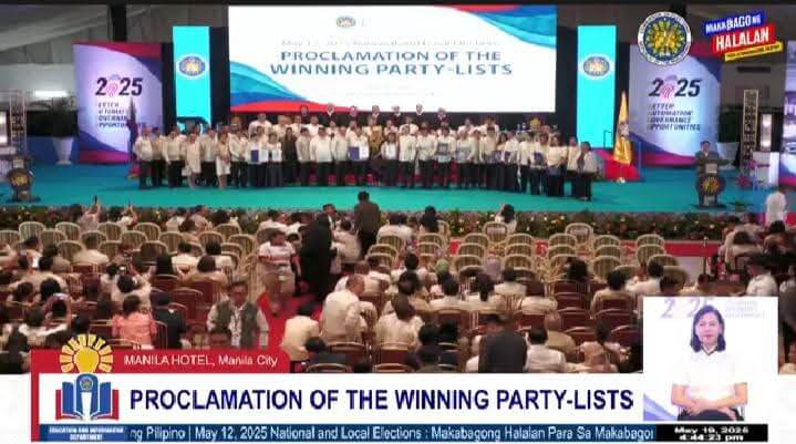 COMELEC FORMALLY PROCLAIMED THE NEWLY ELECTED PARTYLIST